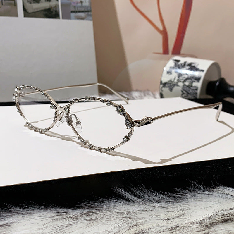 Damen exklusive Sonnenbrille mit funkelndem Strass-Besatz und elegantem Metallrahmen Brehn