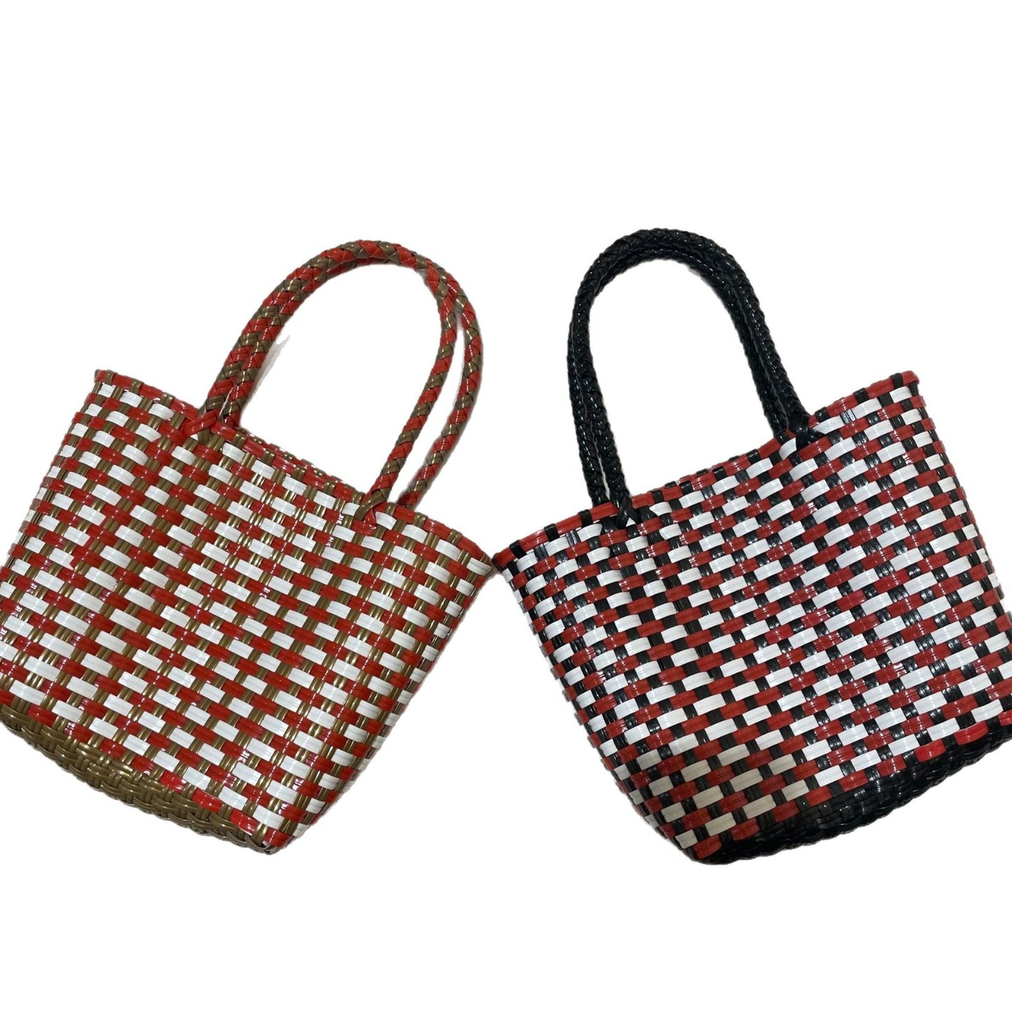 Handgewebte Korbtasche mit Farbenfrohem Design Brehn