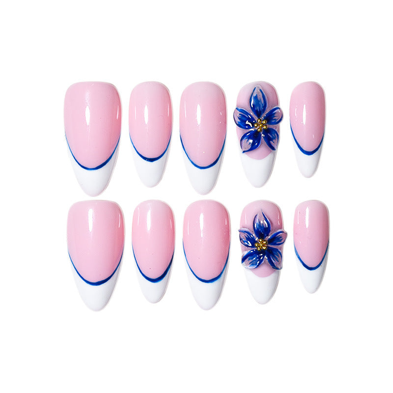 Elegantes mandelförmiges Press-On-Nagelset Brehn