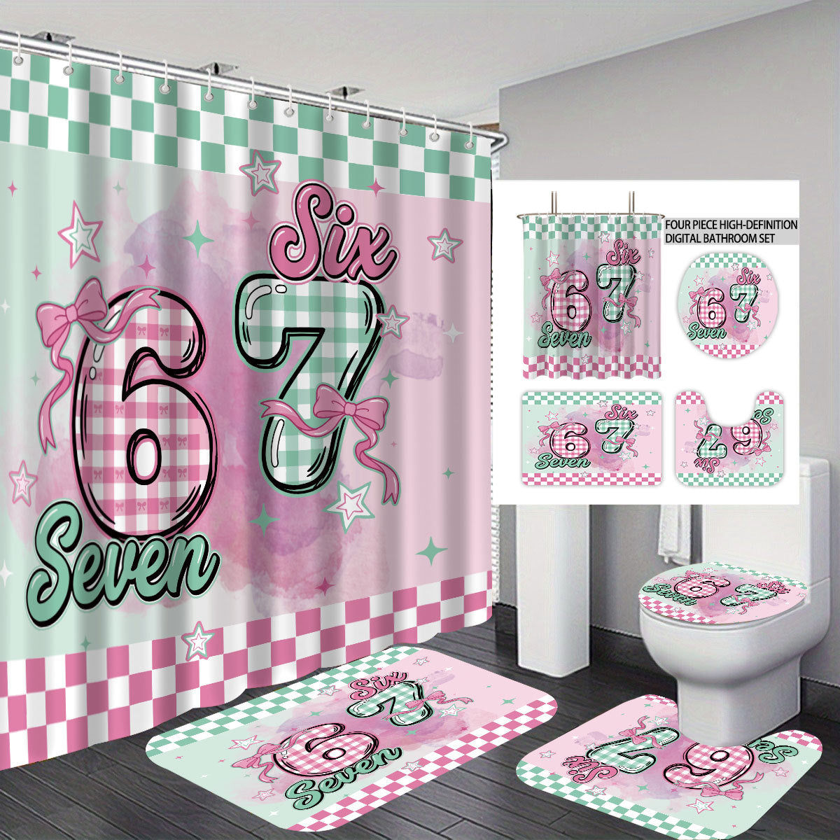 Buntes Dessert-Themen Badezimmer Set Brehn