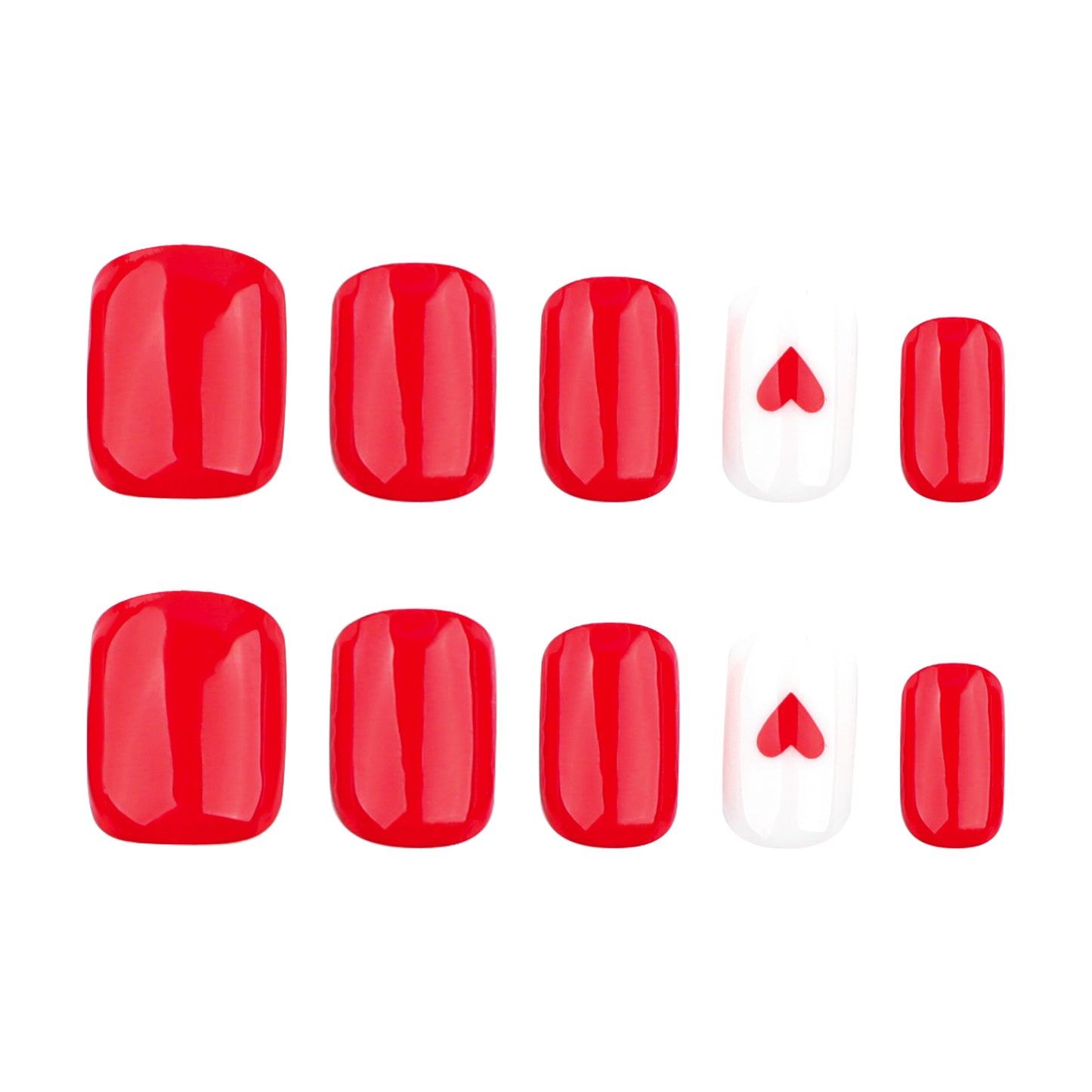 Herzverziertes Premium Press-On Nagelset Brehn