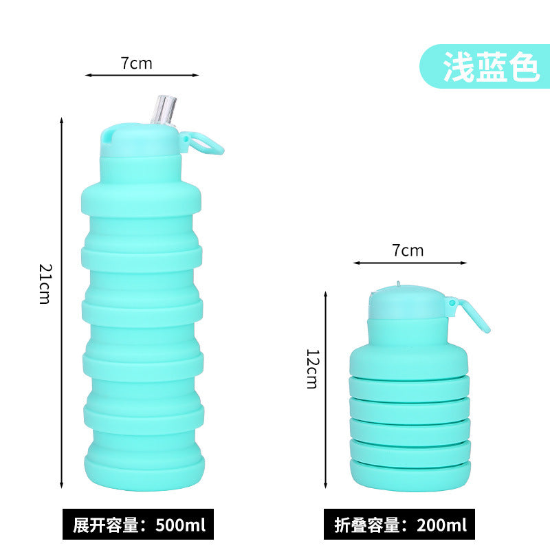 Damen flexible Silikon-Trinkflasche mit integrierter Klappfunktion Brehn