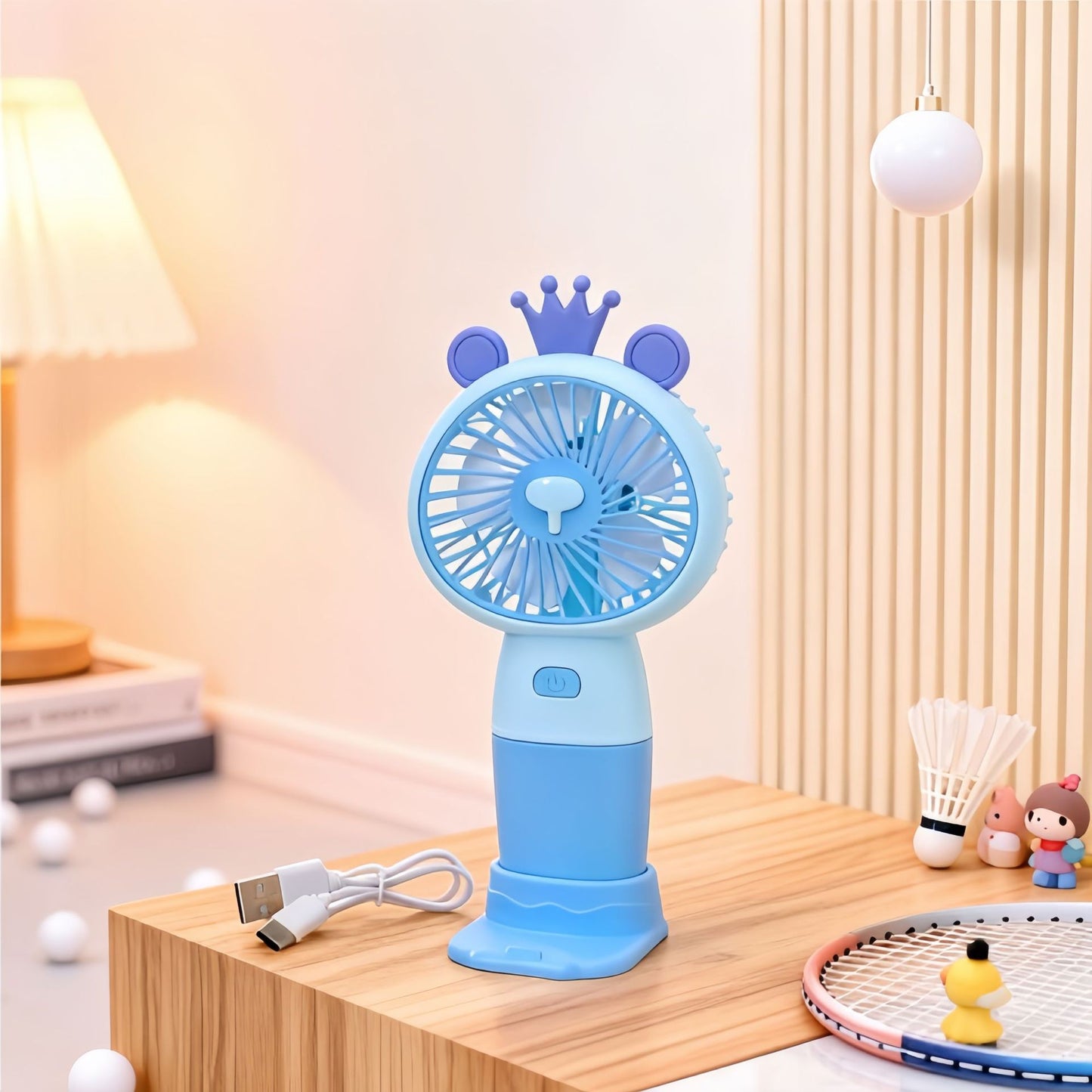Damen Tragbarer Handventilator mit niedlichem Hasenmotiv Brehn