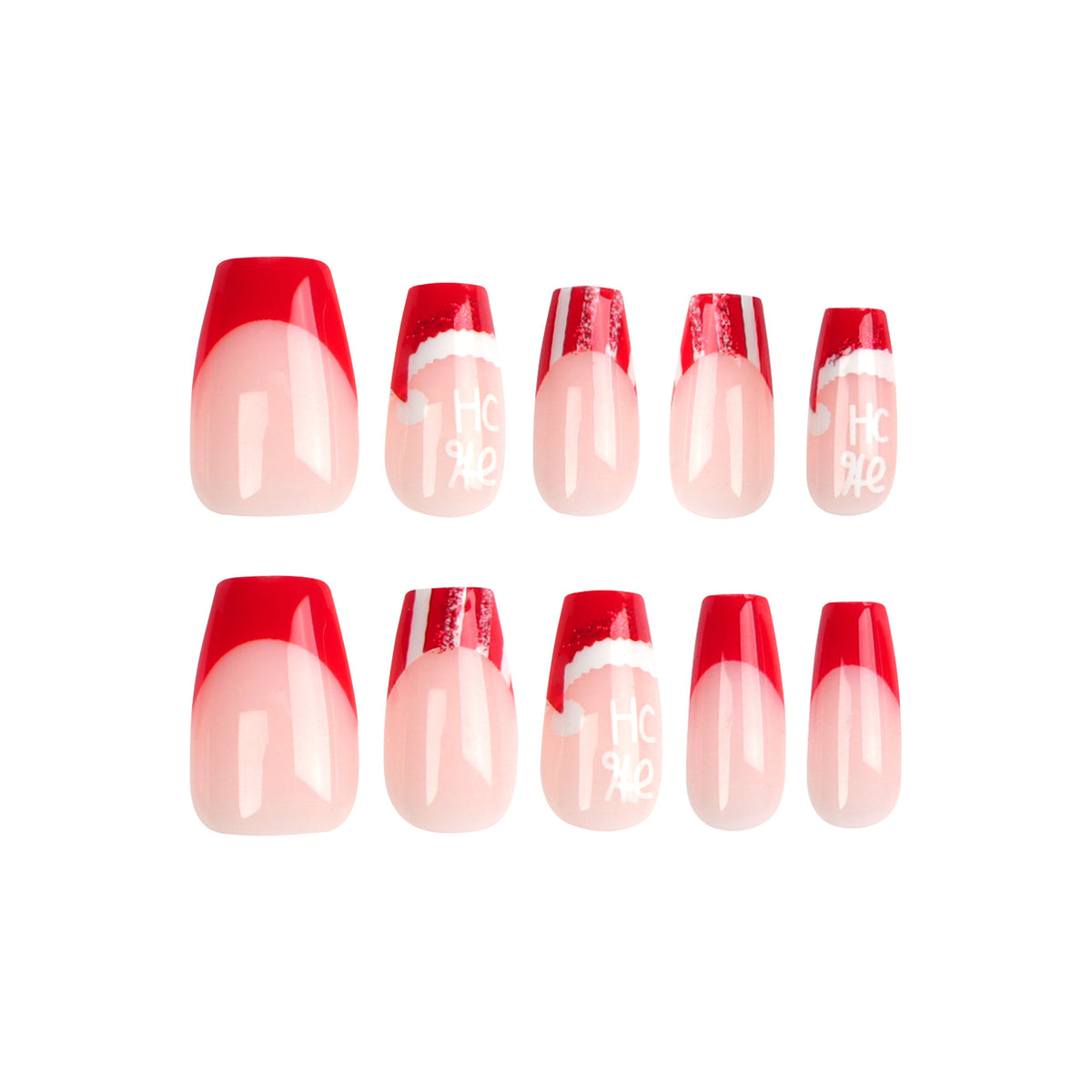 Künstliche Nagelverlängerungen im festlichen Weihnachtsdesign Brehn