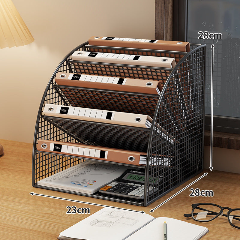 Schräger Vierstufiger Mesh Desktop Dokumenten- und Ordner-Organizer