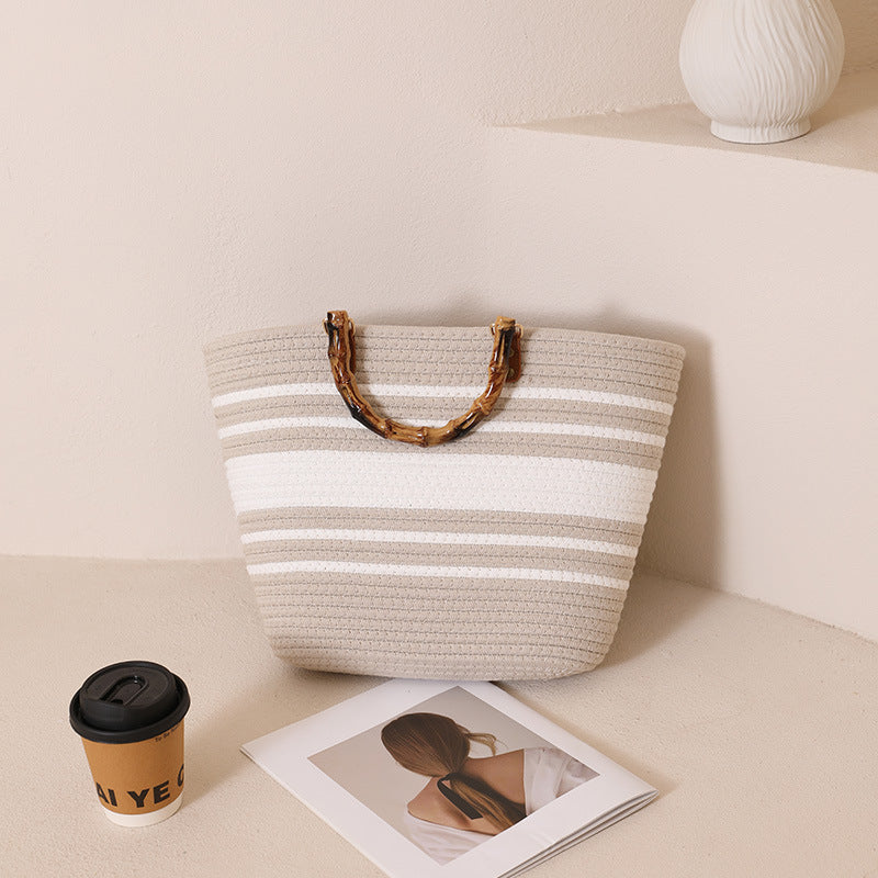 Damen Tragetasche mit elegantem geflochtenem Griff Brehn