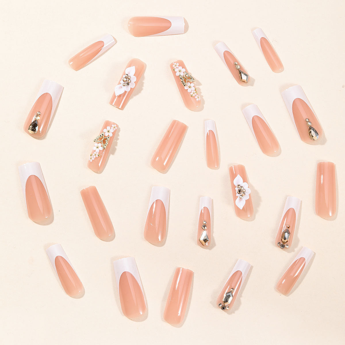 Dekorative Florale Acryl Nagelkunst Erweiterungen Brehn