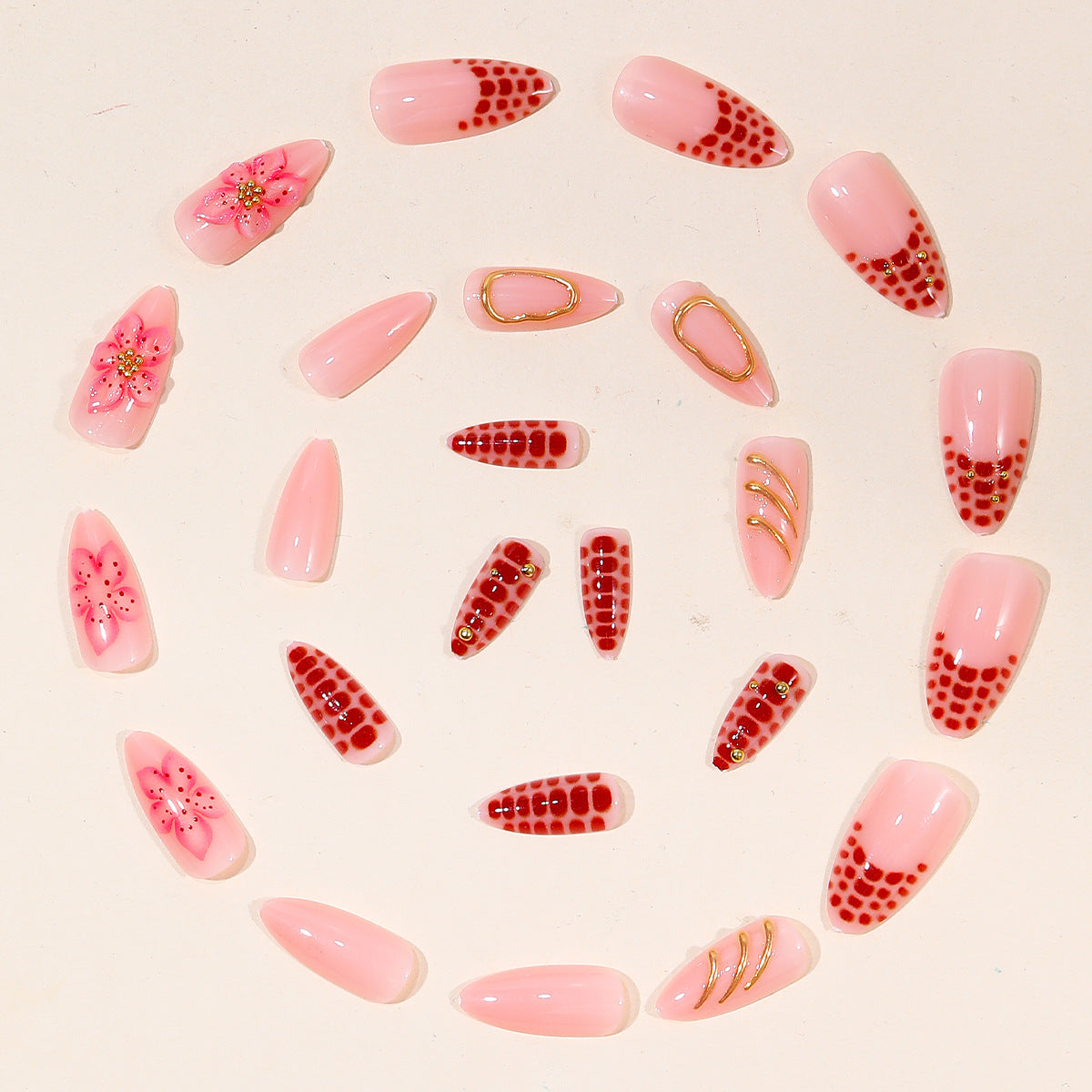 Glamorous Floral Nail Art Set Brehn