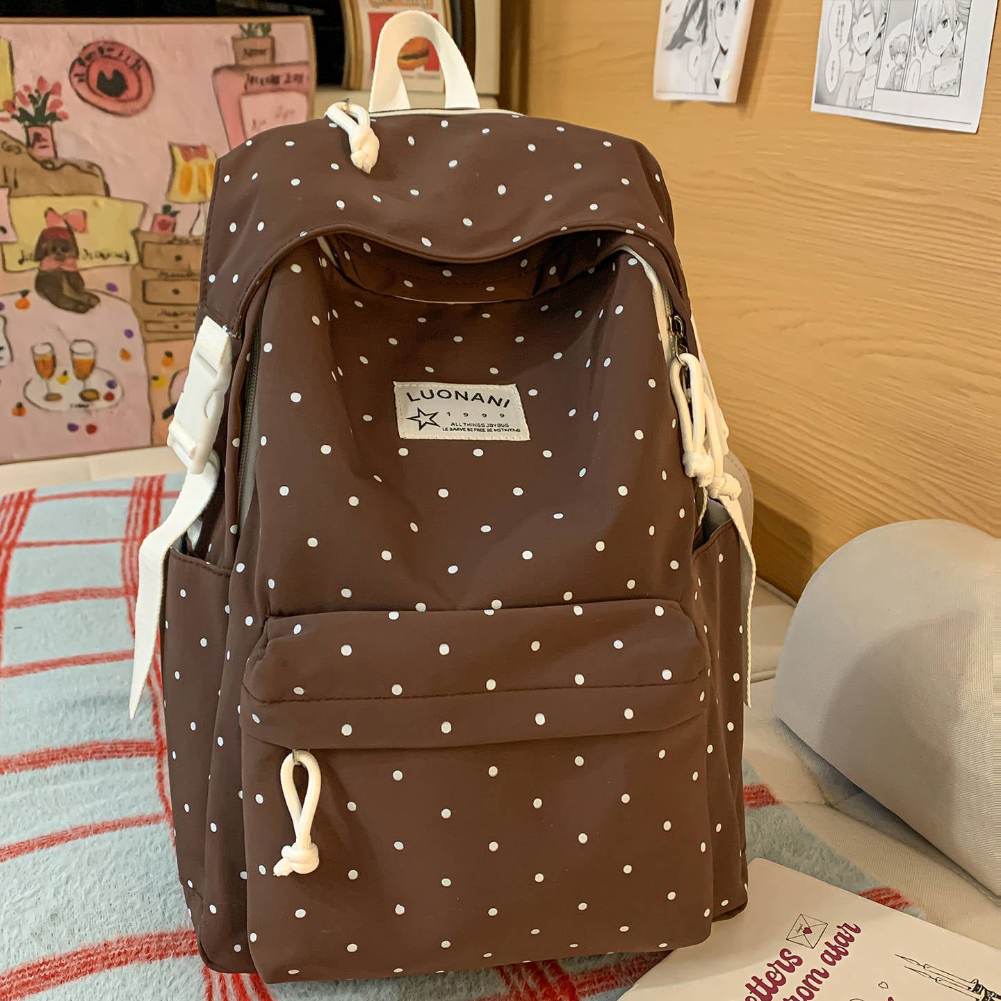 Punkte-Canvas-Rucksack Brehn