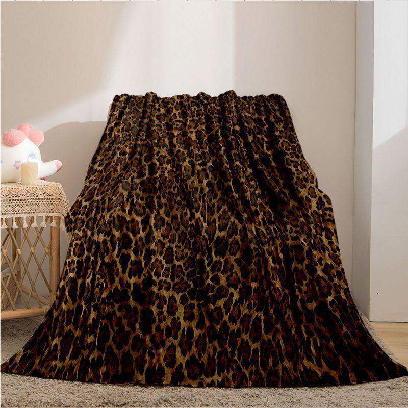 Luxuriöse Leopard-Print-Fleece-Decke