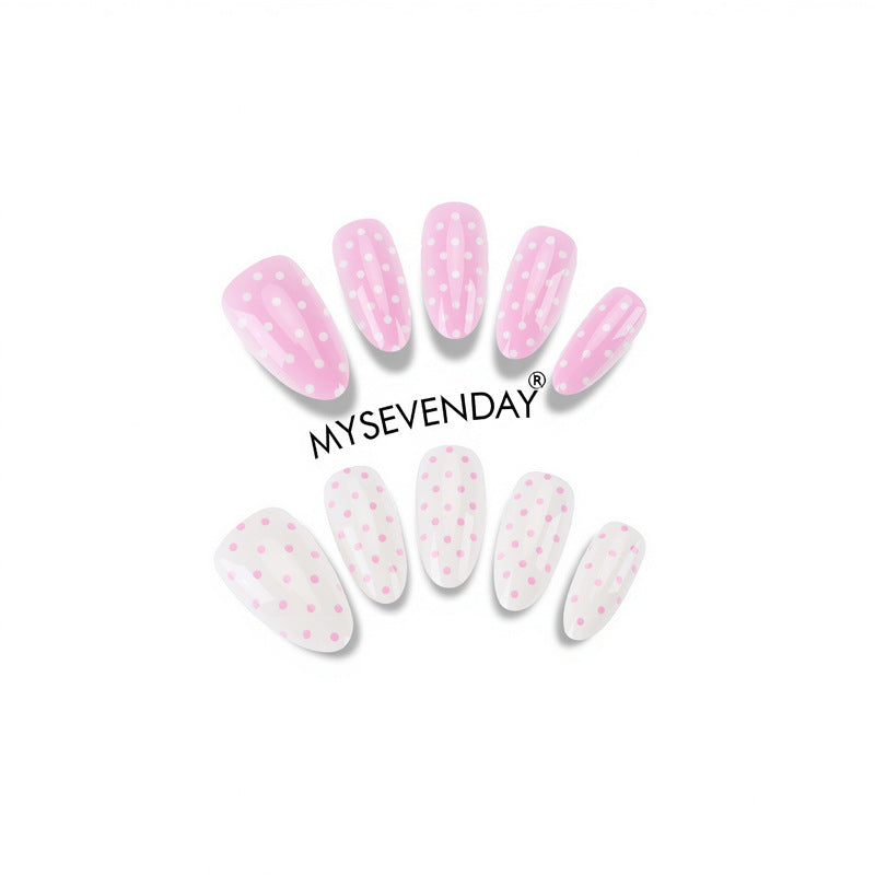 Verspieltes gepunktetes Press-On-Nagelset Brehn