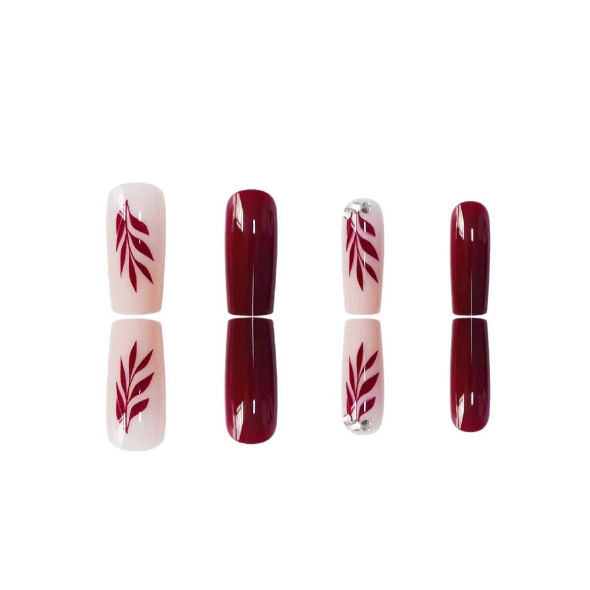 Elegante Blatt-Design Acryl-Nagelkunst Brehn