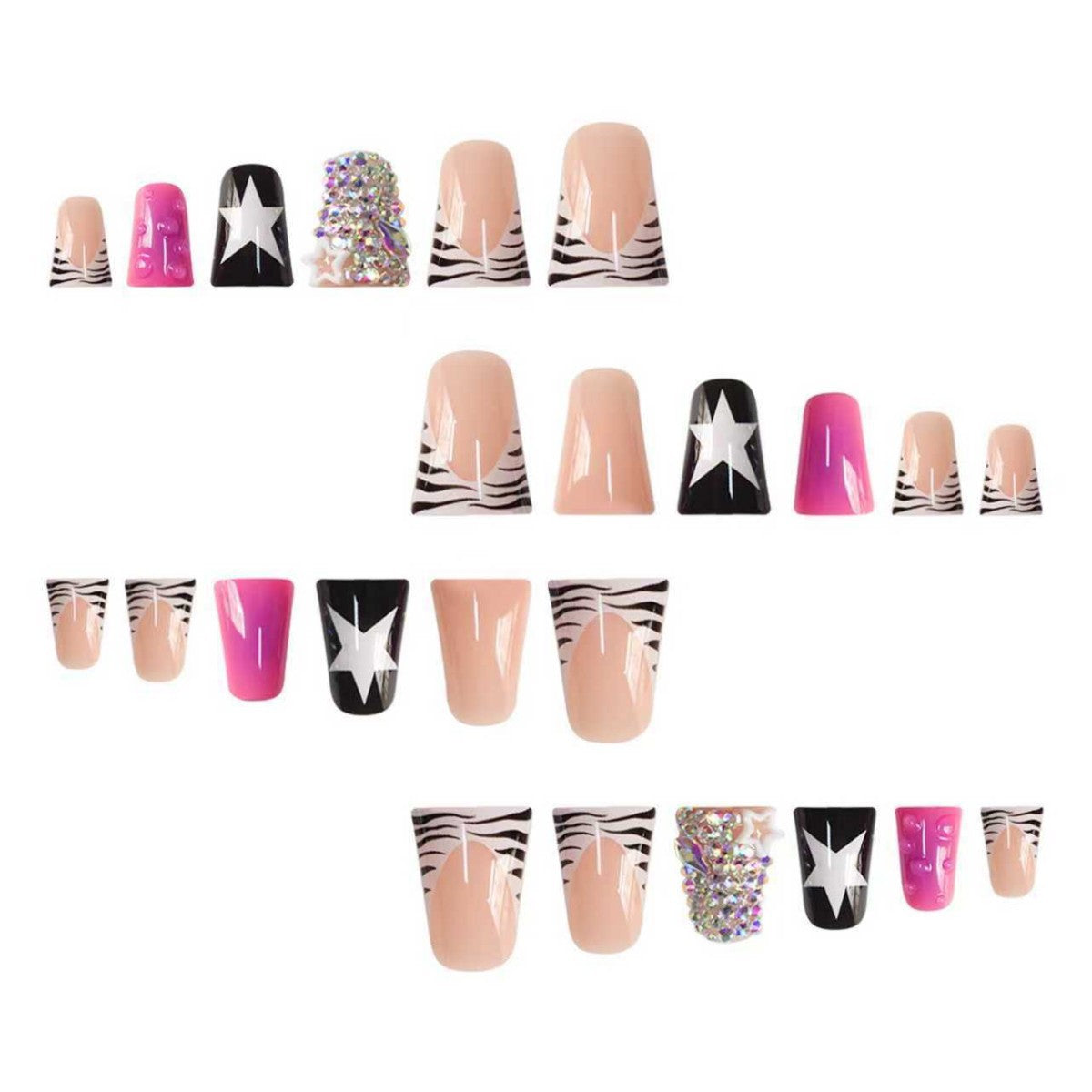Kreatives Kunstvolles Press-On Nagelset Brehn
