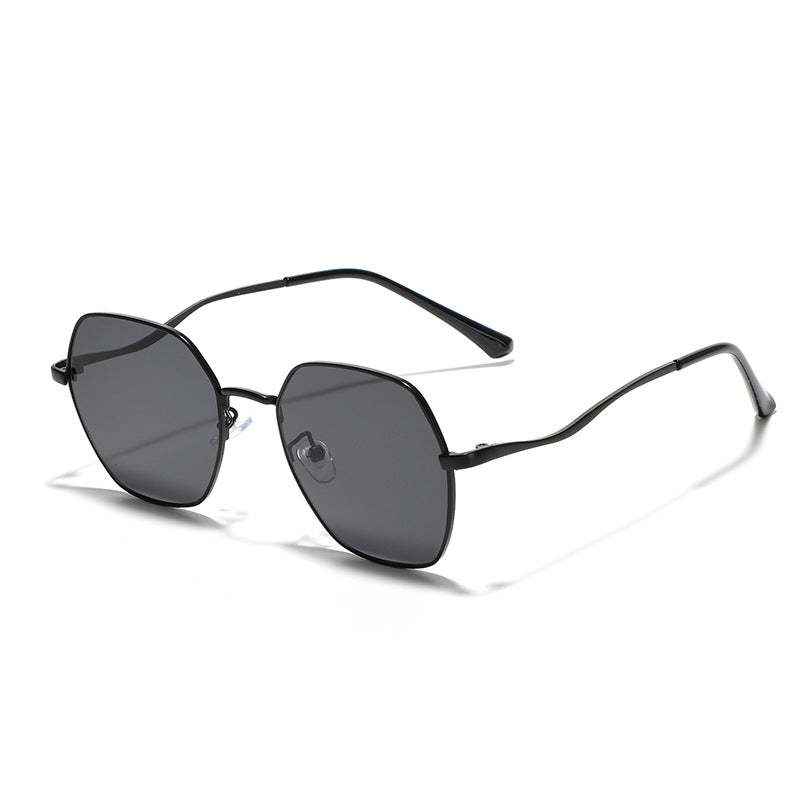 Damen geometrische Sonnenbrille mit hochwertigem Metallrahmen Brehn