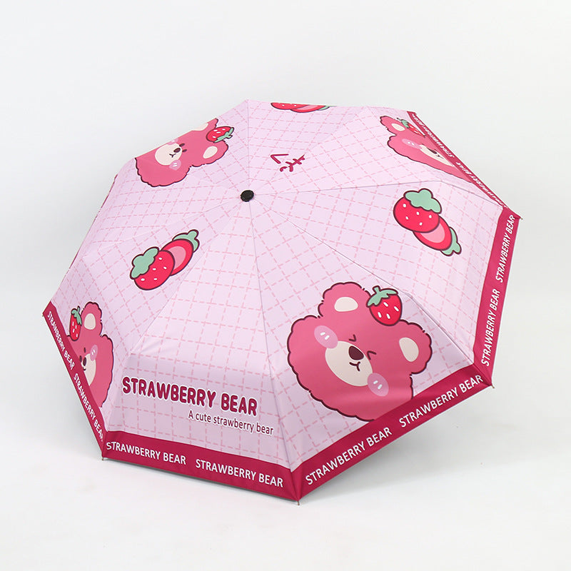 Damen Falt-Regenschirm mit niedlichem Bärenmotiv Brehn