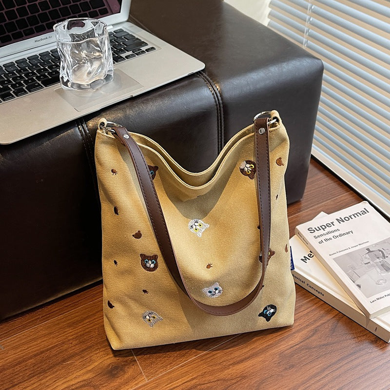 Spaß bestickter Charakter Schulrucksack Tasche