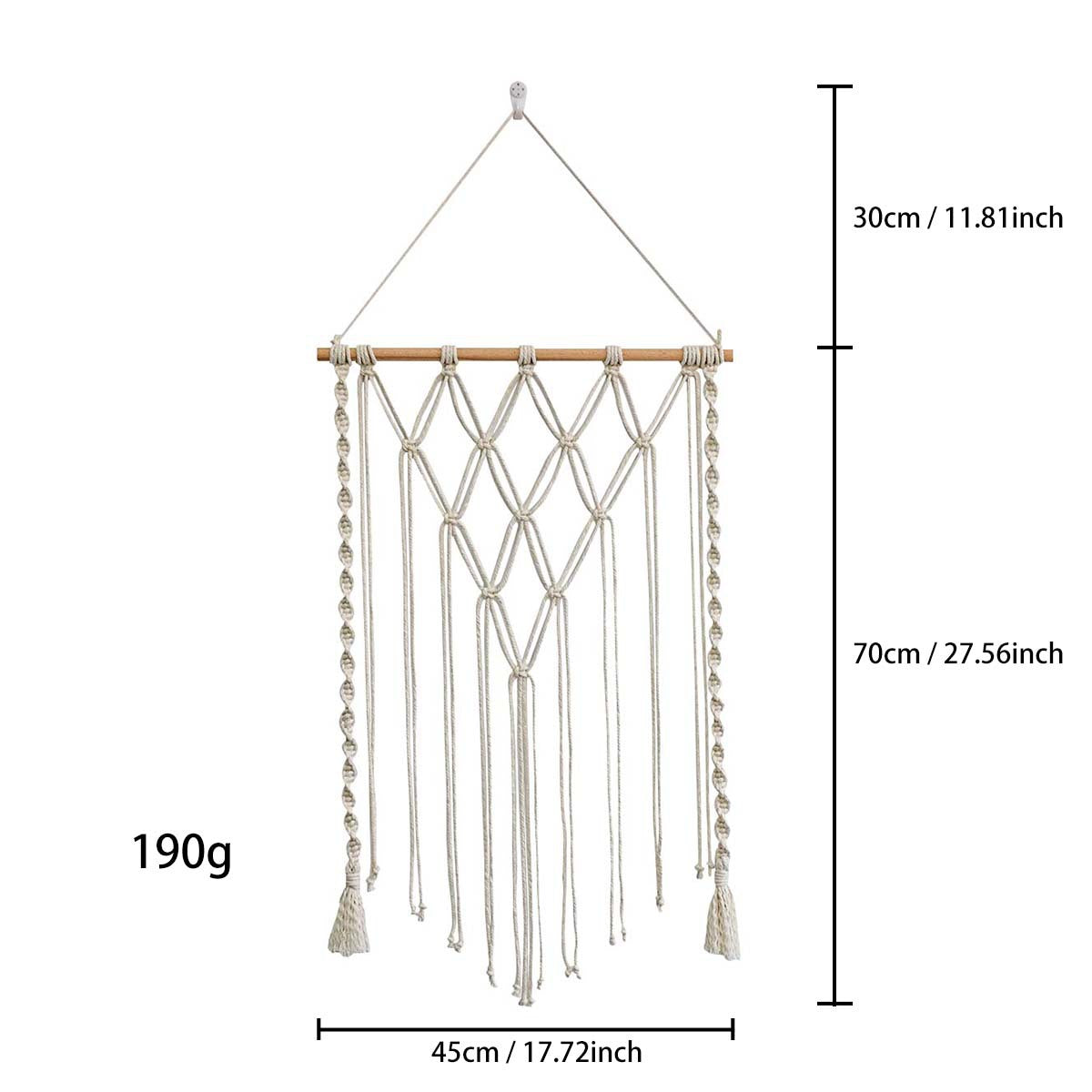 Makramee Wandbehang mit eleganten Fransen und künstlerischem Design
