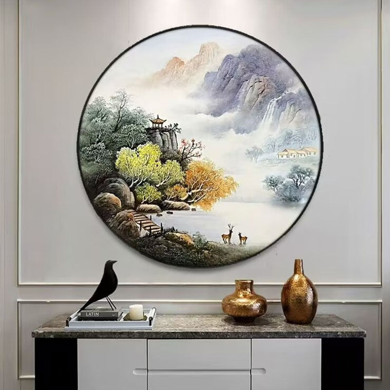 Runde Landschaft-Leinwand Wandkunst