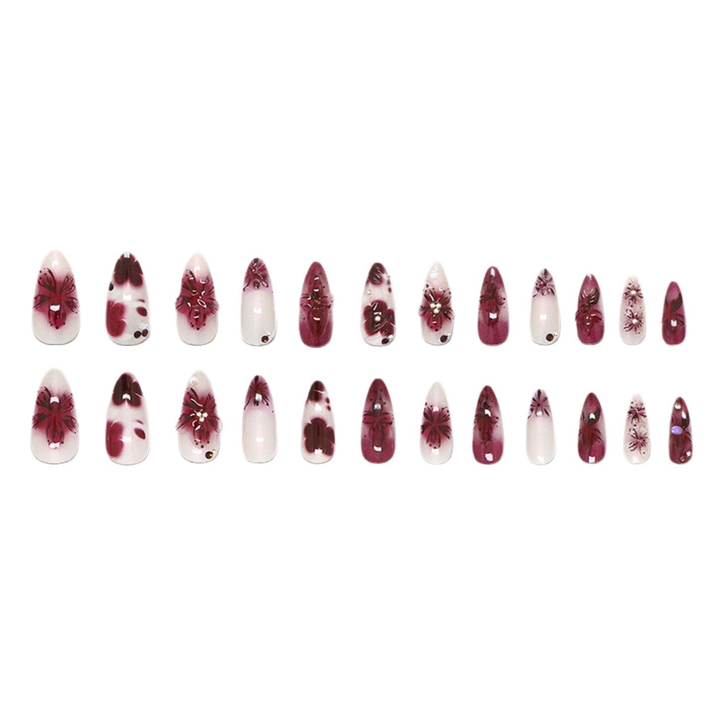 Floral 3D Press-On Nagelset Brehn