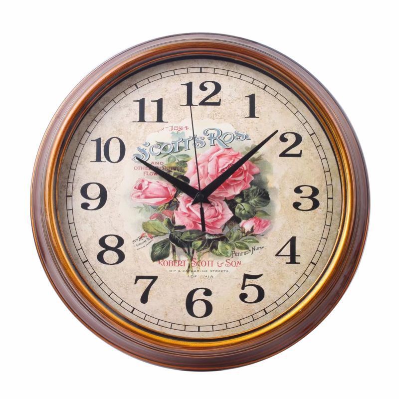 Vintage Wanduhr mit Floraler Dekoration Brehn