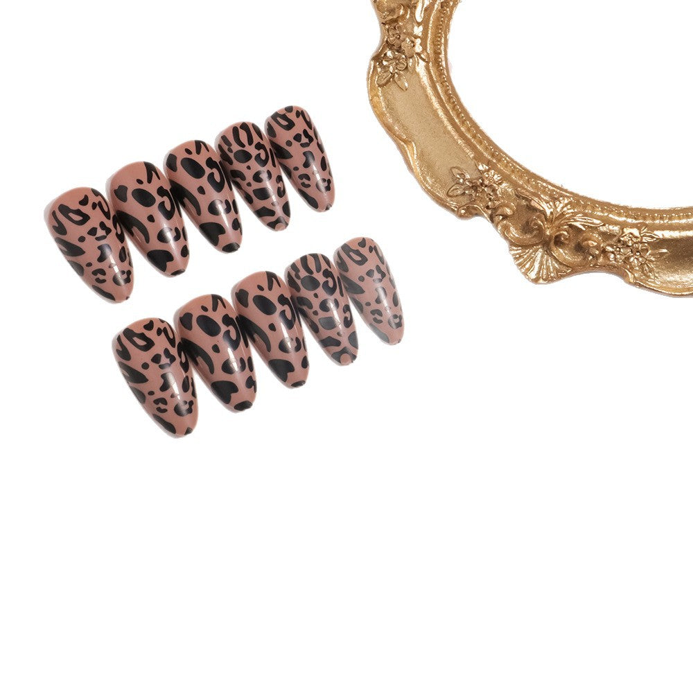 Stylische Leopard-Print Press-On Nägel Brehn