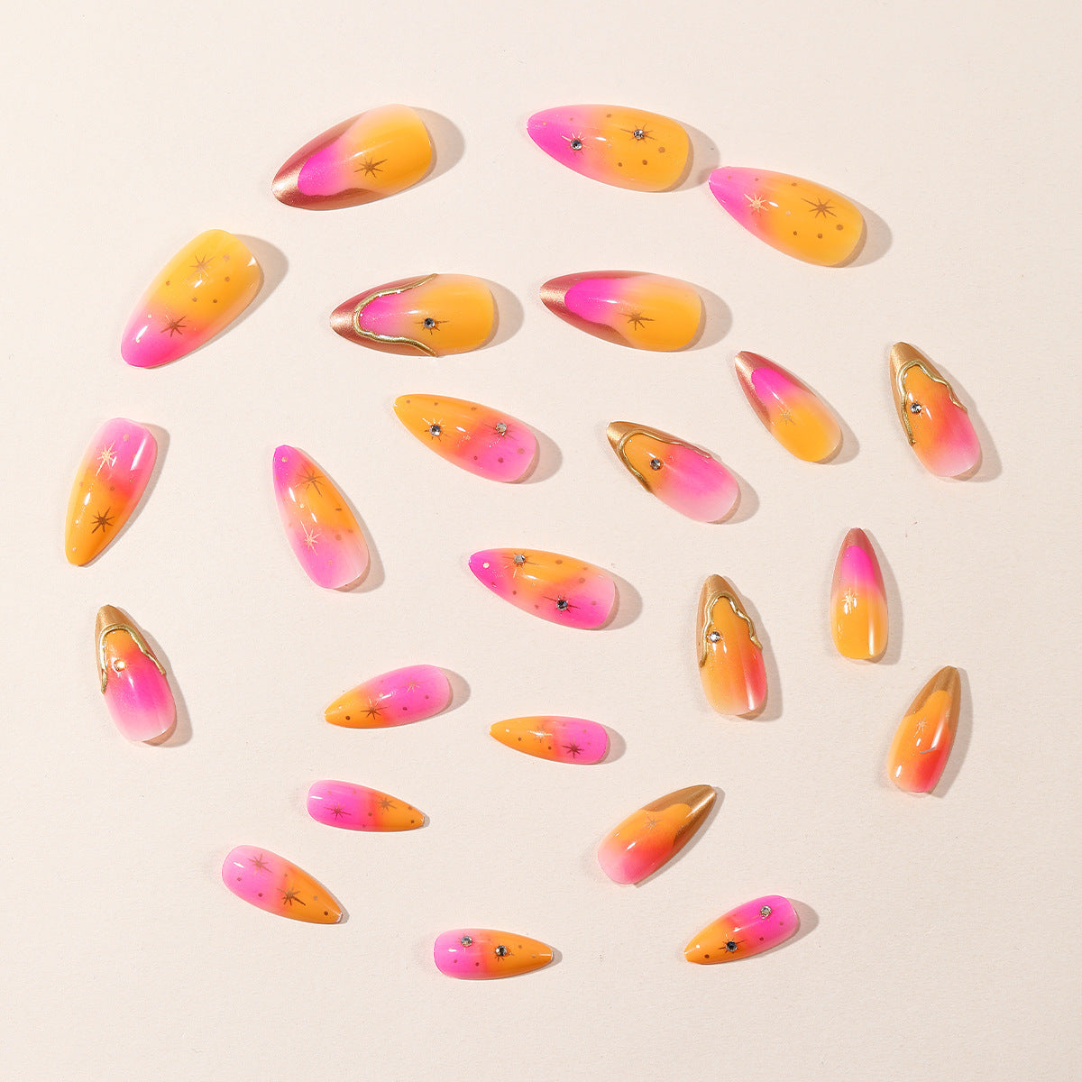 Glitzerndes Gradient Stiletto Nagelkunst Set Brehn