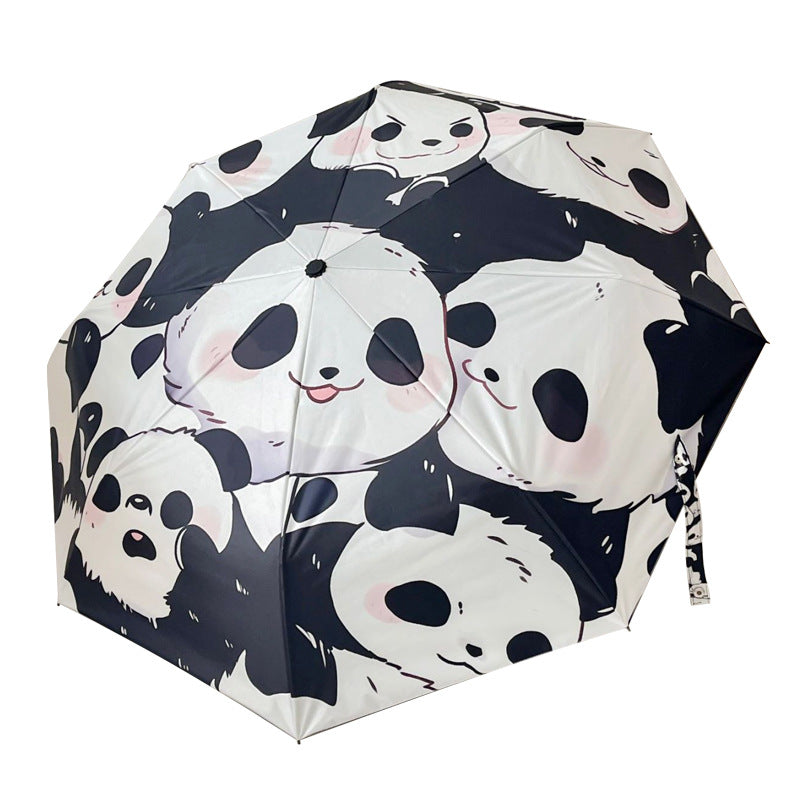 Damen Faltbarer Regenschirm mit verspieltem Pandadesign Brehn