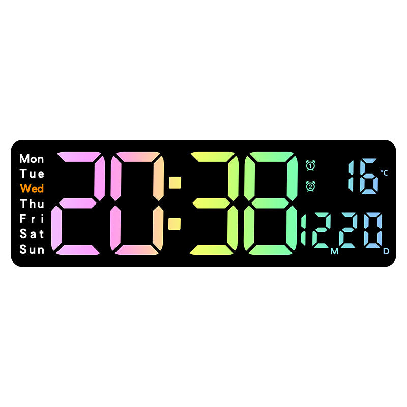 Digitaler Multifunktionswecker mit mehrfarbigem LED-Display und Temperaturanzeige Brehn