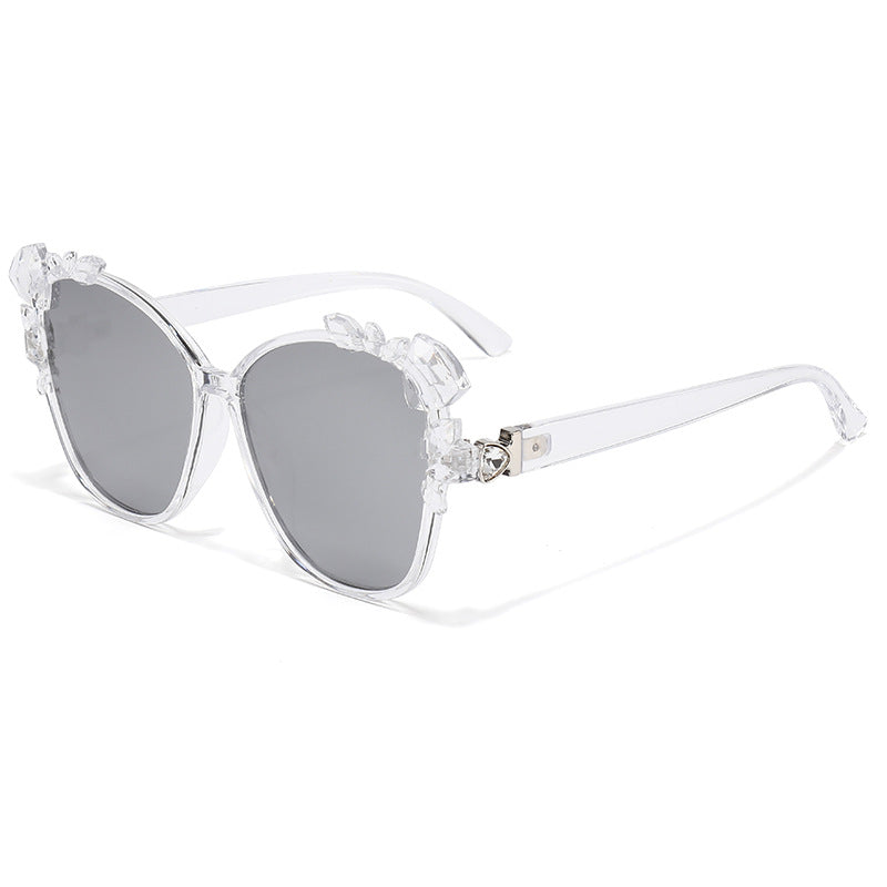 Glamouröse Cat-Eye-Sonnenbrille mit Kristallverzierungen Brehn