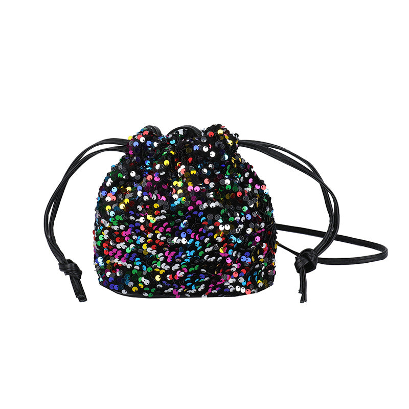 Glitzernde Pailletten Mini Tasche mit Kordelzug Brehn