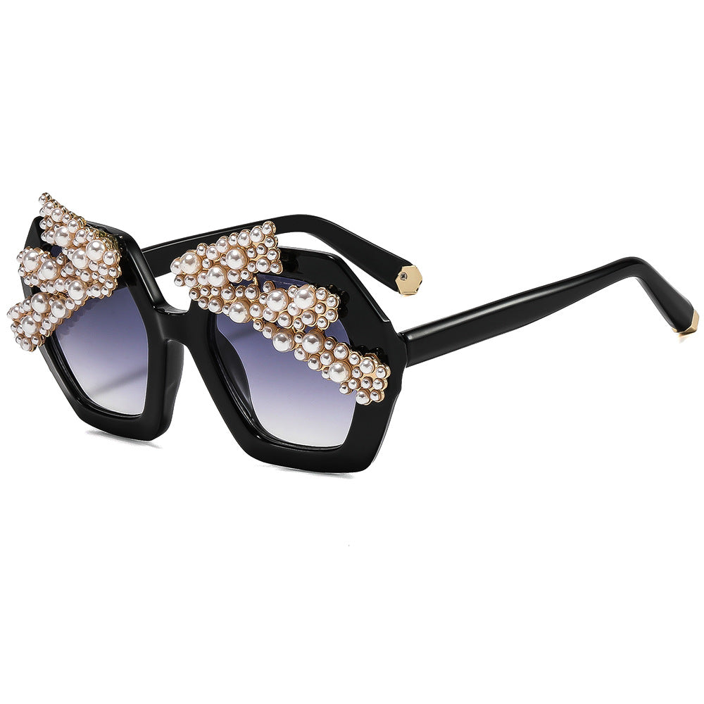 Damen Statement-Sonnenbrille mit funkelndem Kristallrahmen Brehn