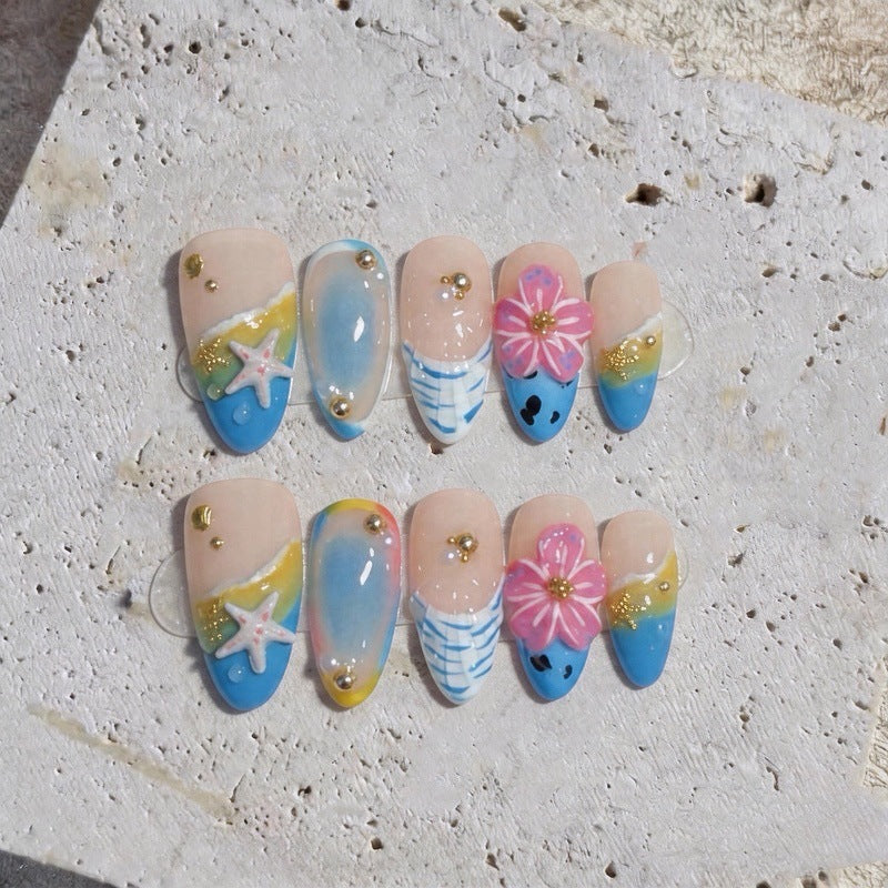 Küstenparadies-Thema Press-on-Nagelset