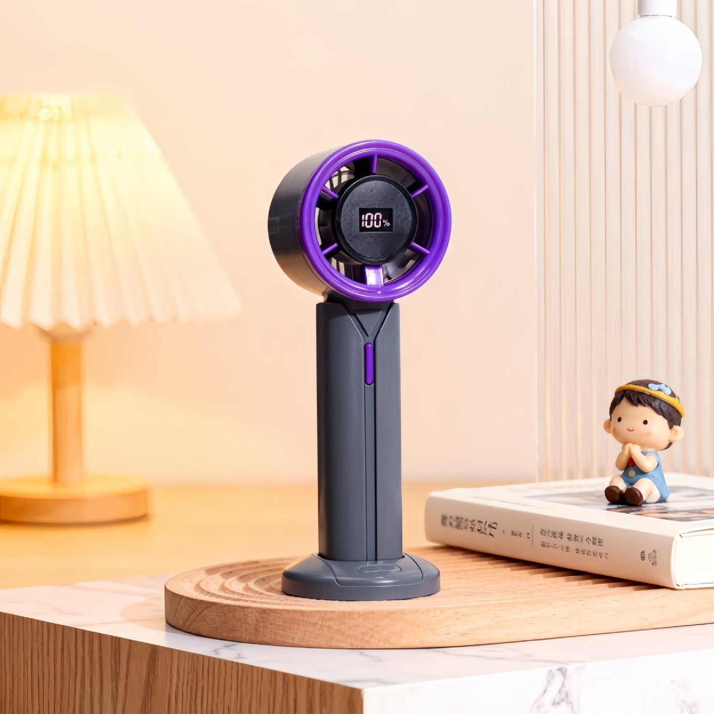 Damen Tragbarer Mini-Ventilator mit digitaler Geschwindigkeitsanzeige und USB-Ladefunktion Brehn