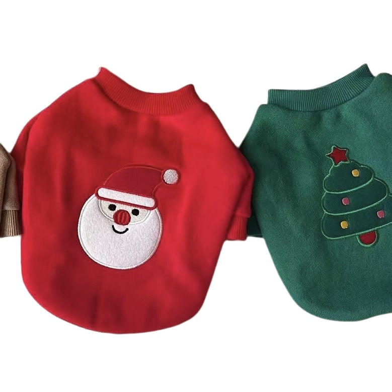 Urlaub Santa Applikation Baumwolle Haustier T-Shirt