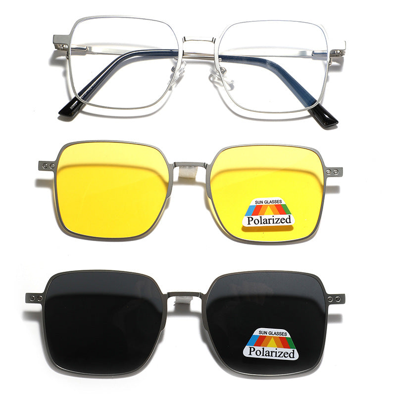 Damen vielseitige, modische Sonnenbrille mit wechselbaren polarisierenden Gläsern Brehn