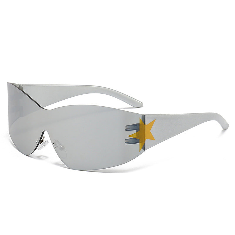 Sleek Shield Sonnenbrille mit Sternelement Brehn