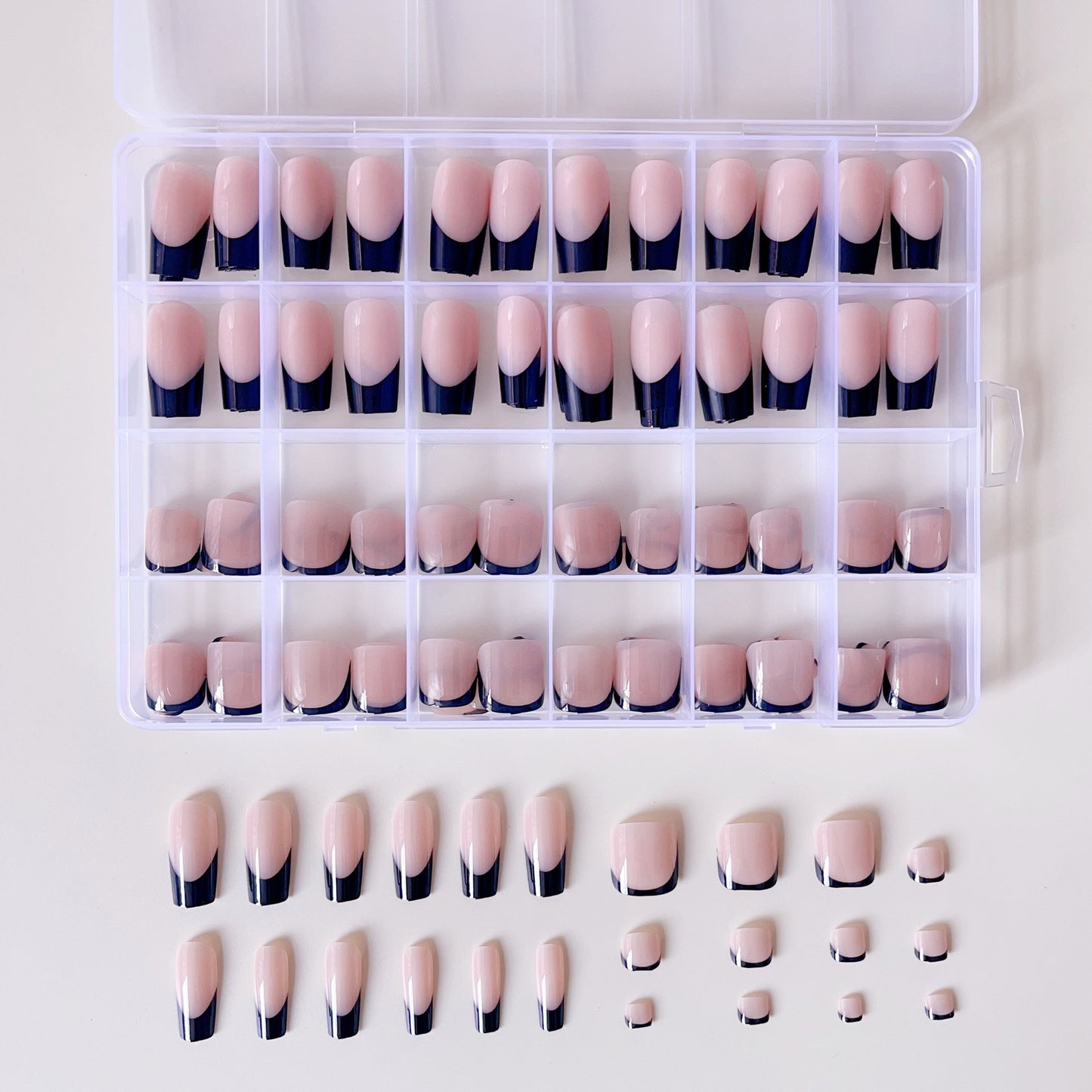 Kunstnagelset mit eleganten Farbverlauf und hochglänzender Oberfläche Brehn