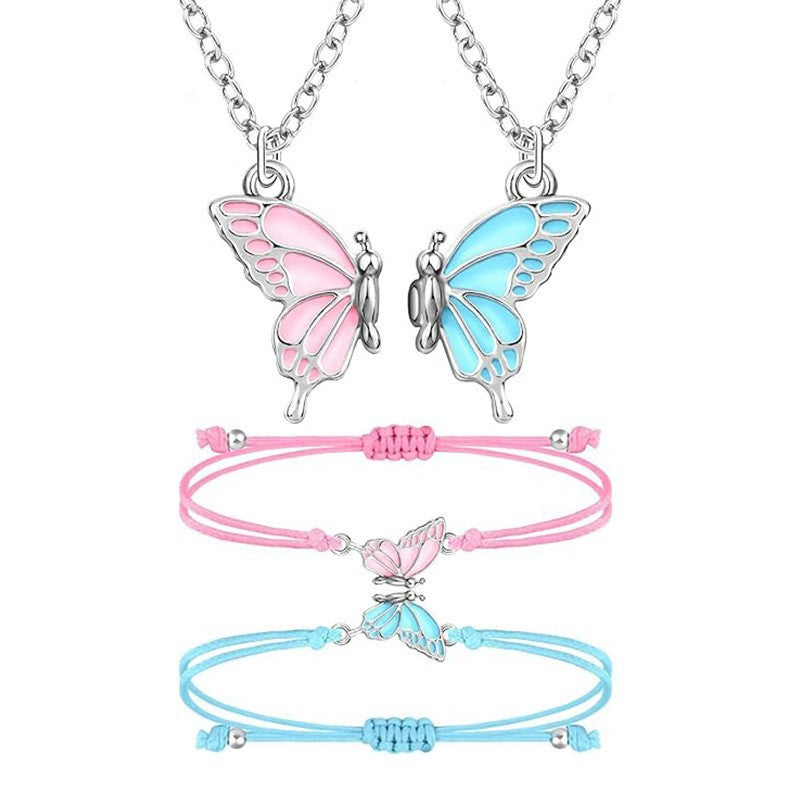 Butterfly Charm Halskette und Armband Set Brehn