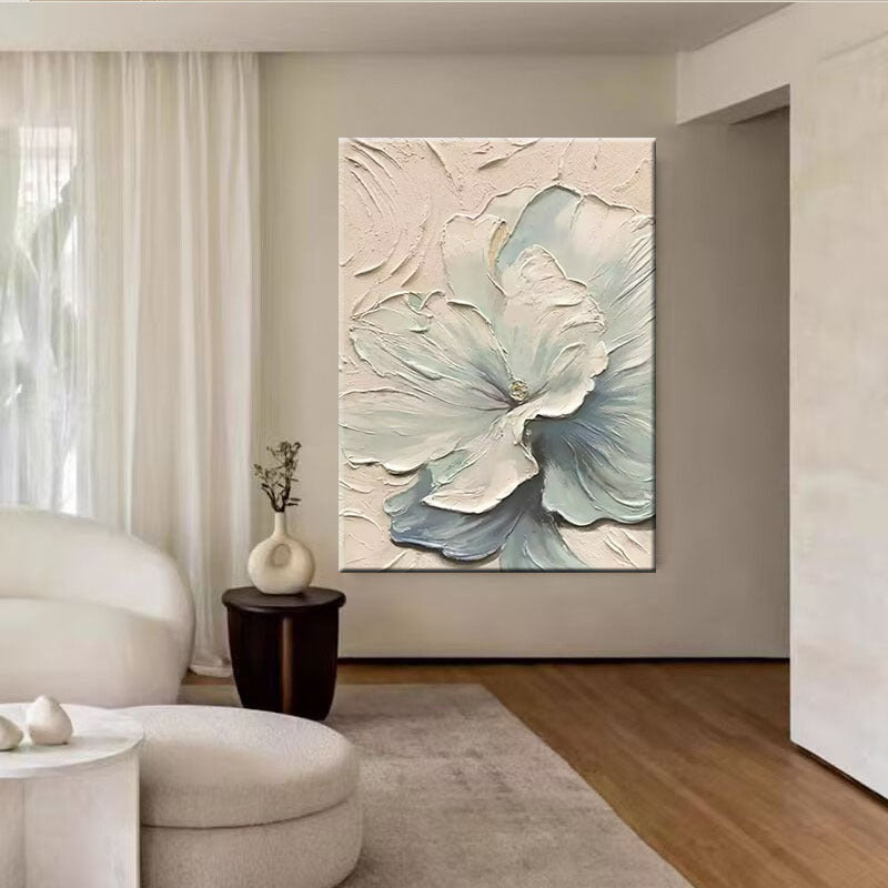 Strukturierte florale Relief-Leinwandkunst