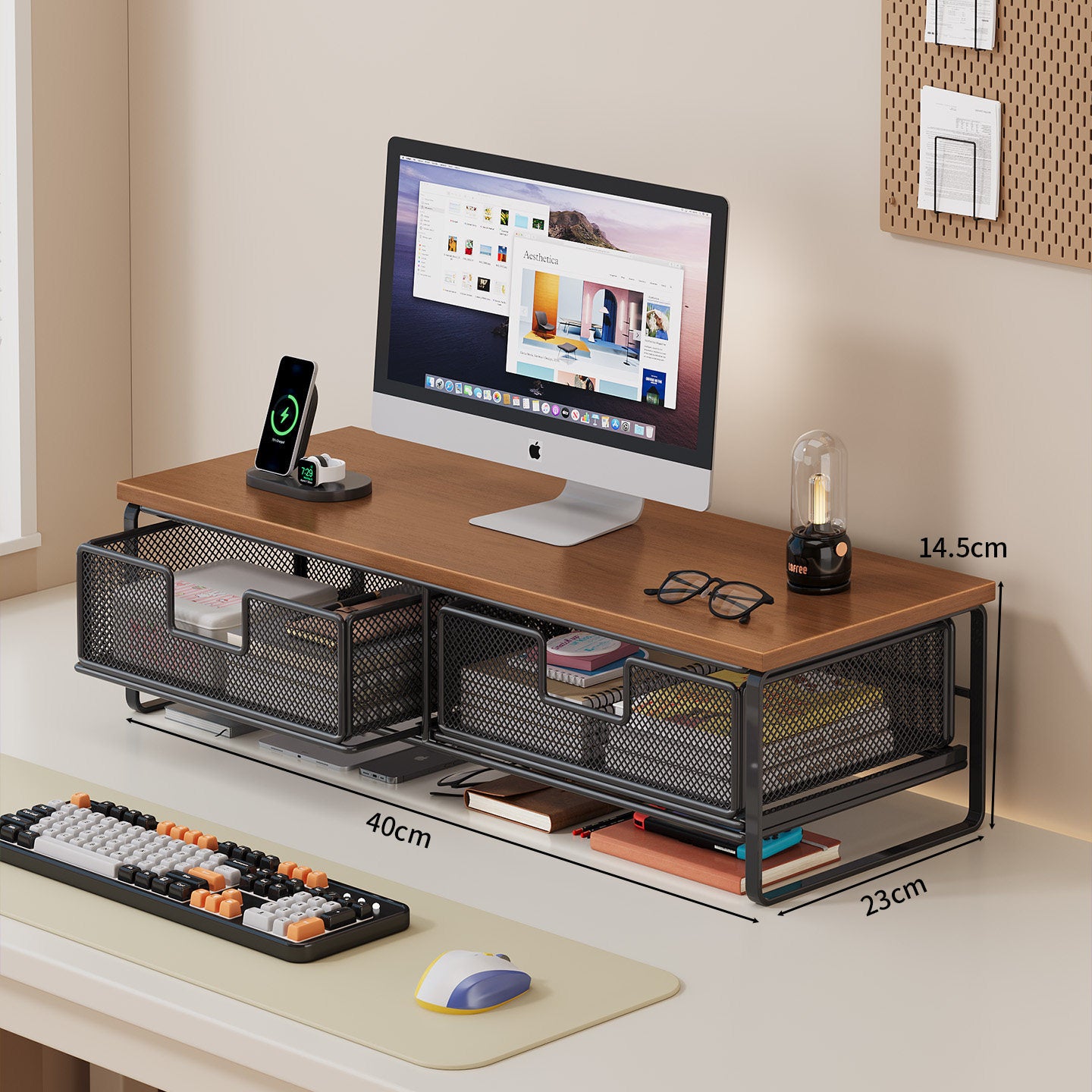 Multi-Funktions-Schreibtisch-Organizer mit Mesh-Speicherboxen Brehn