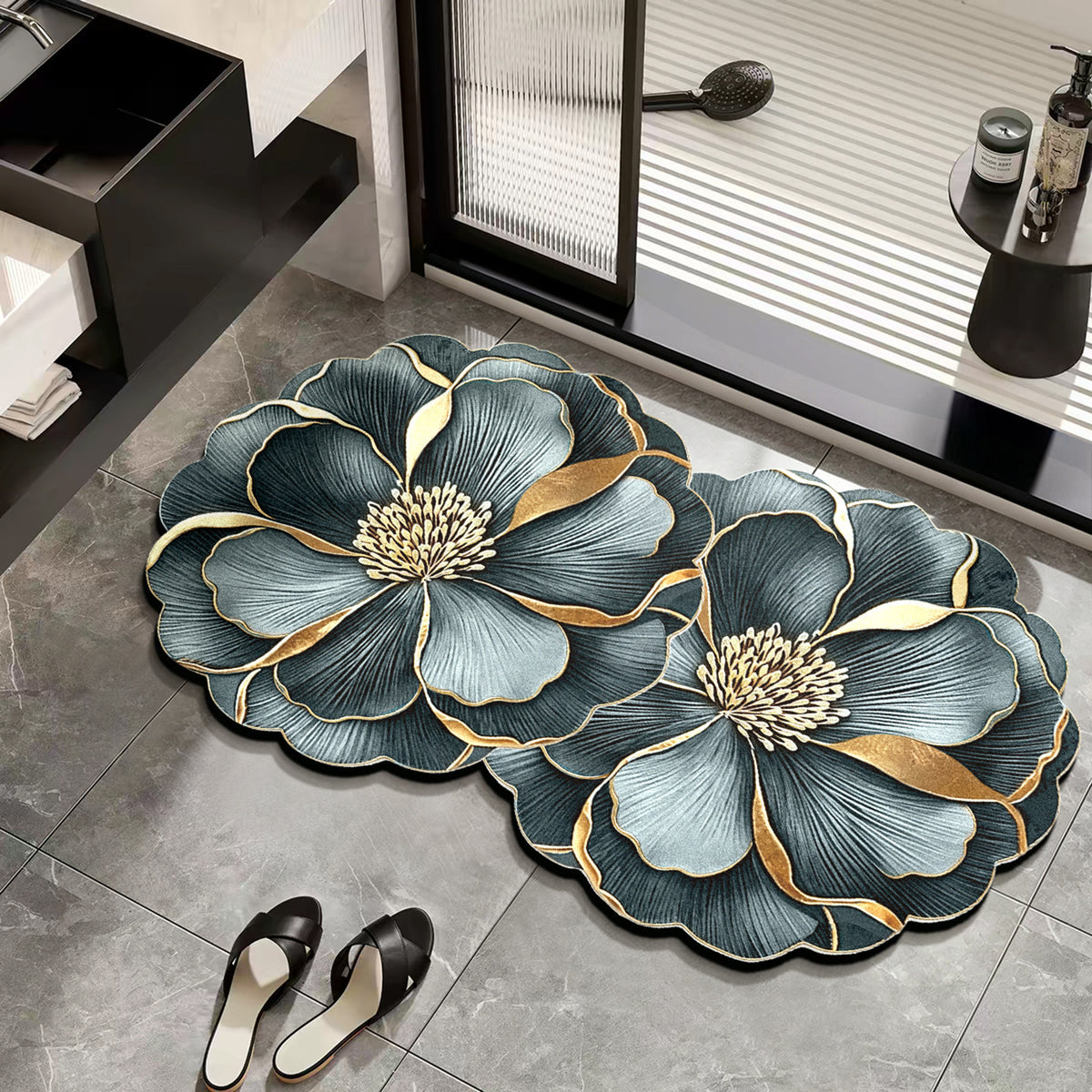 Floral Design Badezimmermatte