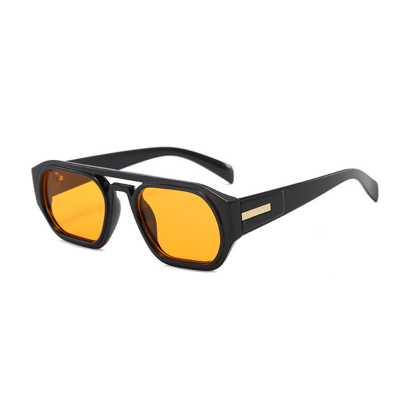 Damen modische rechteckige Brille mit elegantem Metallakzent Brehn