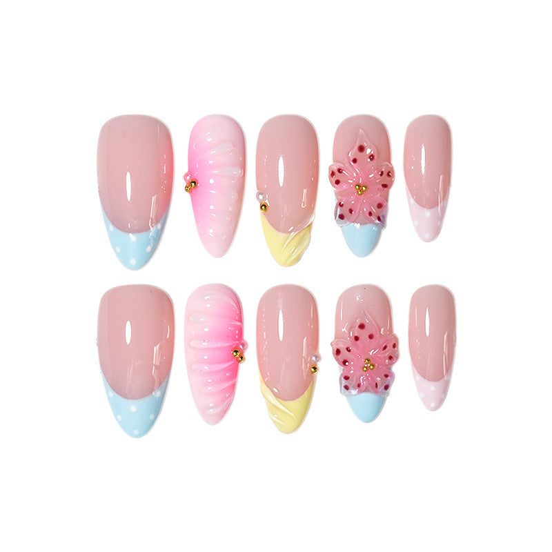 Künstlerische florale skulptierte Nagelverlängerungen Brehn