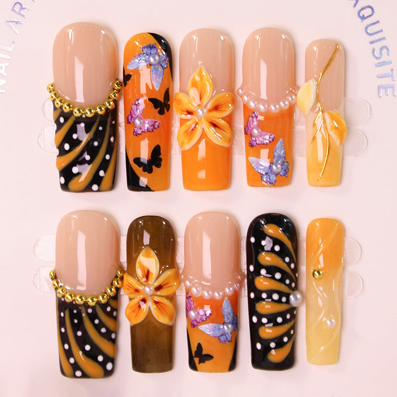 Kunstnagelset mit floralen Motiven Brehn