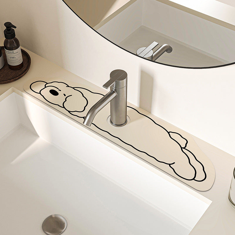 Novelty Dachshund-Shaped Absorbent Sink Counter Protector Mat
