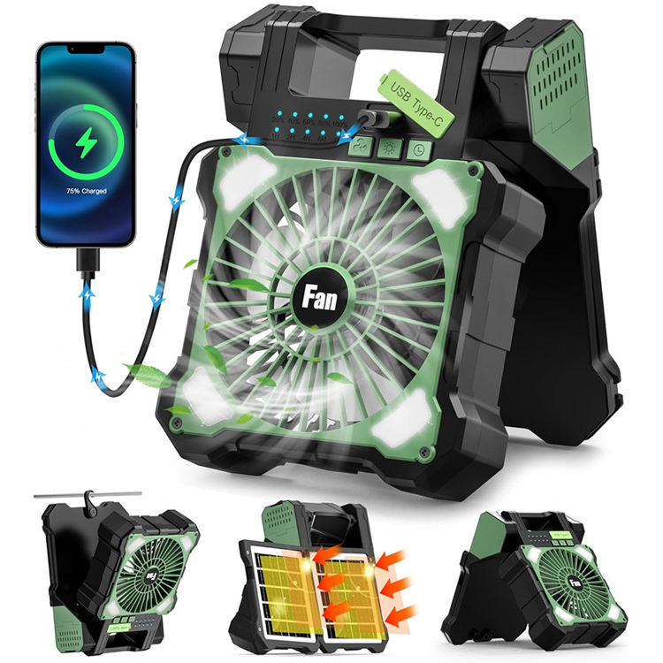 Unisex Tragbarer Solar-Ventilator mit USB-Ladefunktion Brehn
