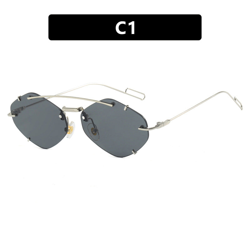 Damen geometrische Sonnenbrille mit ultraleichtem Metallrahmen Brehn