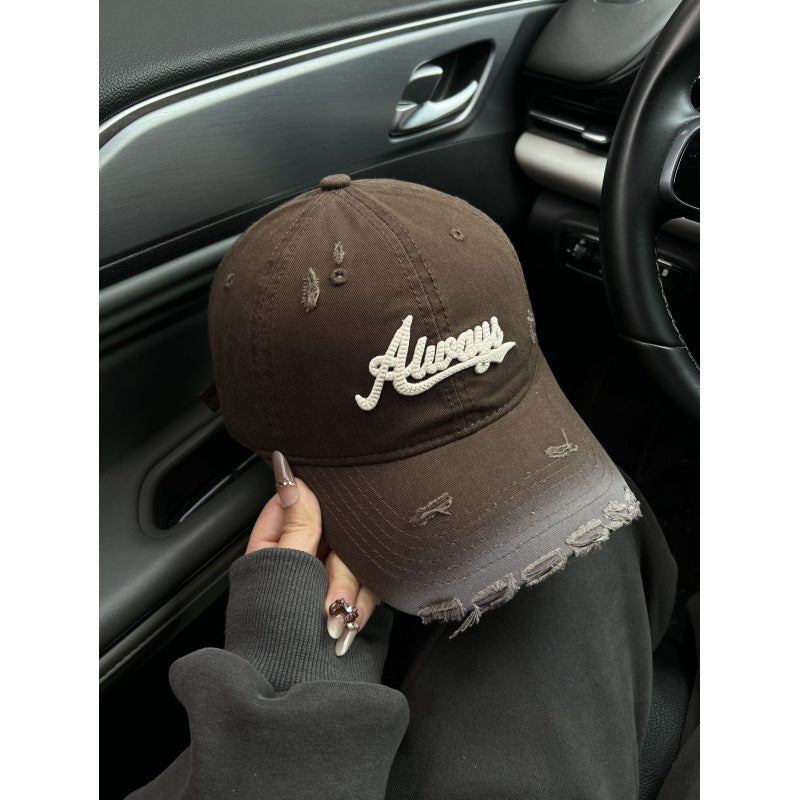 Damen Distressed Denim Stil Baseballmütze Brehn
