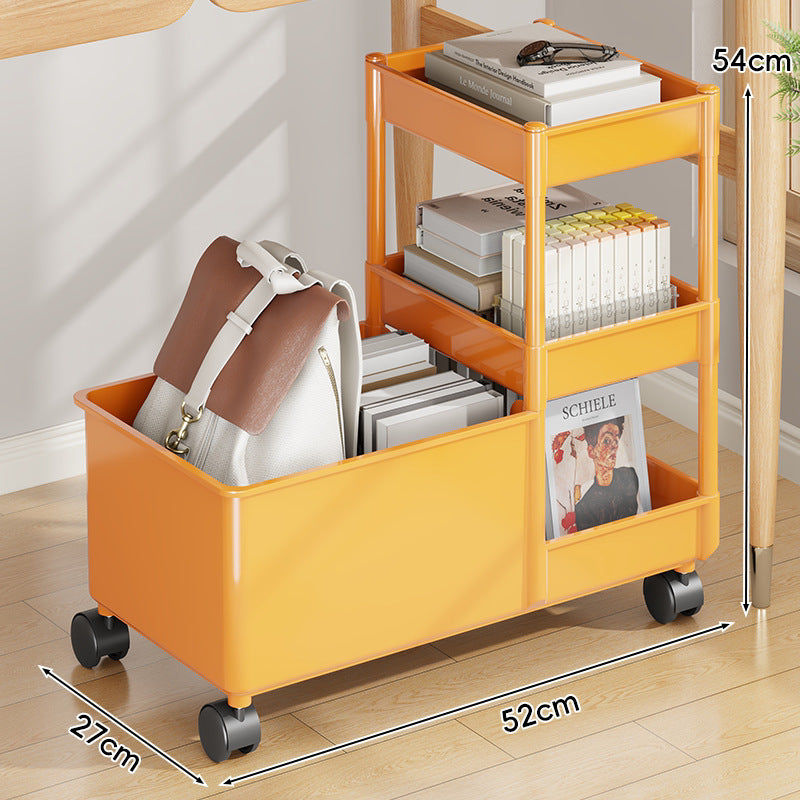 Multi-Ebenen Rollwagen mit tiefem Behälter und stapelbaren Tray-Regalen