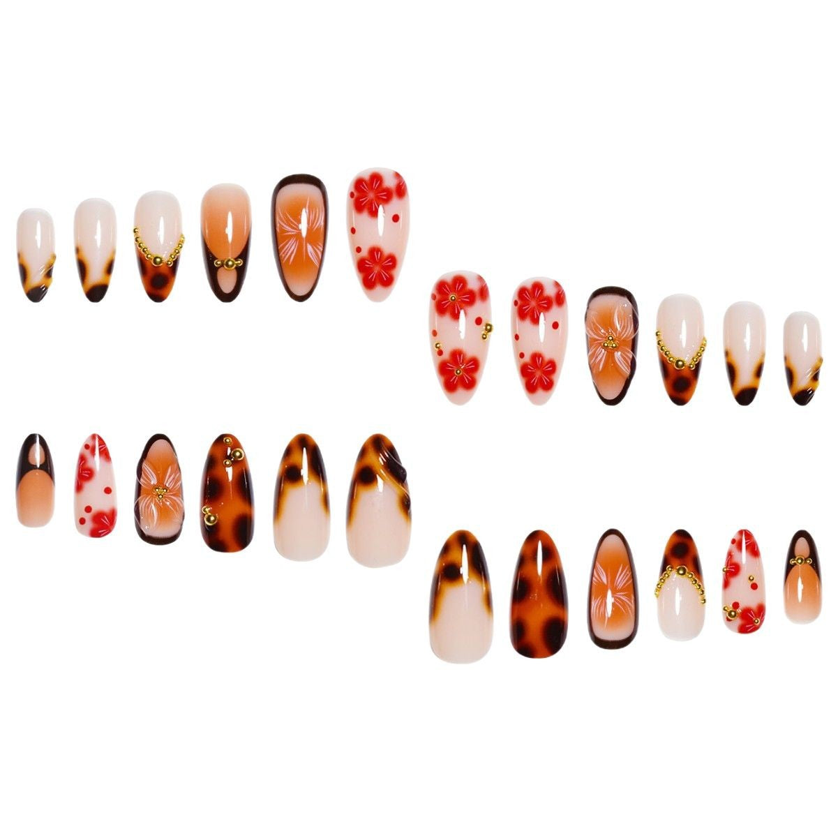 Künstlerische florale Nagelkunstverlängerungen Brehn